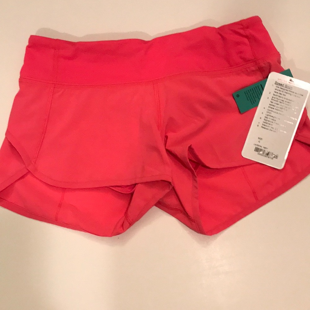 NWT bright pink lululemon speed shorts